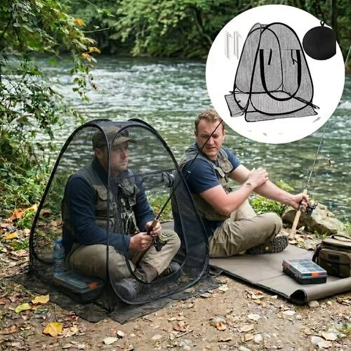 Tent with Storage Bag And Ground Stakes, Portable -Up Mosquito Net for Fishing, Used As Fruit And Vegetable Planting Outdoor Net, No Installation Required, Thickened Insect-Proof Net Cover with Zipper, Foldable Shade Net