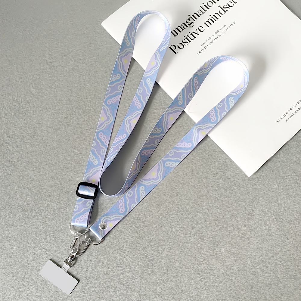 TEMU The Luxurious And Cloud Embroidery Versatile Phone Hanging Rope, Equipped With ° Rotating Metal Hook, Adjustable Rope Length, Slung Diagonally,