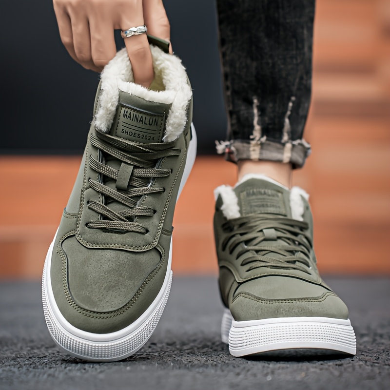 mens   top lace up boots with warm plush lining for comfortable winter outdoor street walking and strolling winter boots Product details 6