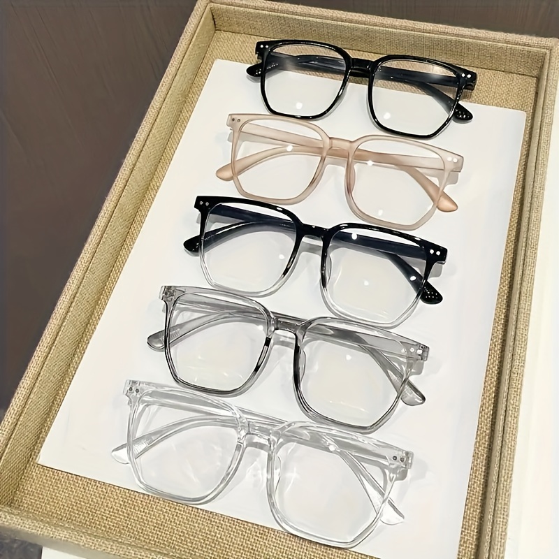 

5 Pairs Gradient Glasses Frames, Fashionable Large Frames, Stylish Casual Decorative Glasses,