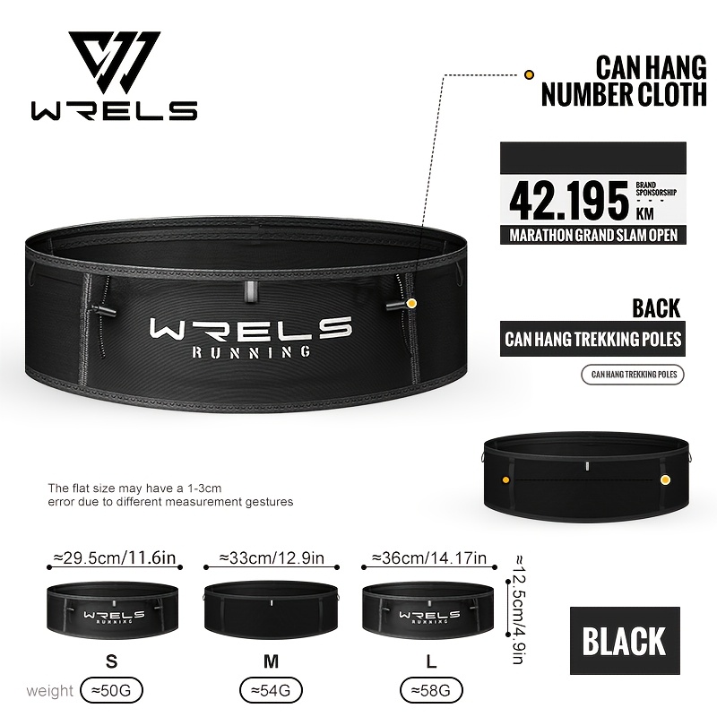 TEMU 1pc Wrels Lightweight Breathable Mesh Running Waist Bag - Non-trace Invisible Gym Belt With Multi-position Adjustable Strap & Open For Fitness,