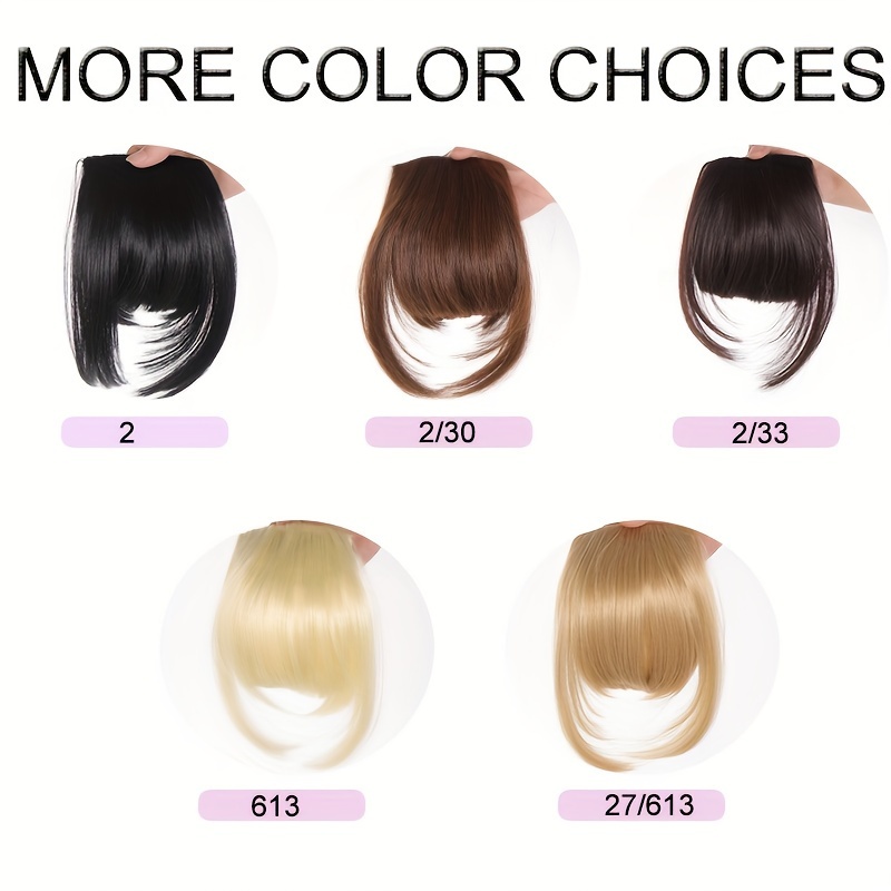 clip in synthetic hair bangs extension natural straight fringe for women heat resistant hairpiece for cosplay     hair accessory hair accessories details 5