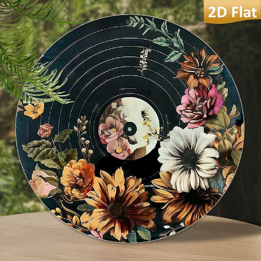TEMU 2d Flat Record Metal Sign With Round Aluminum 2d Printing Vintage Decoration For In Home, Kitchen, Garden And Office - Perfect Gift, Metal Poster Gift, Room Decor
