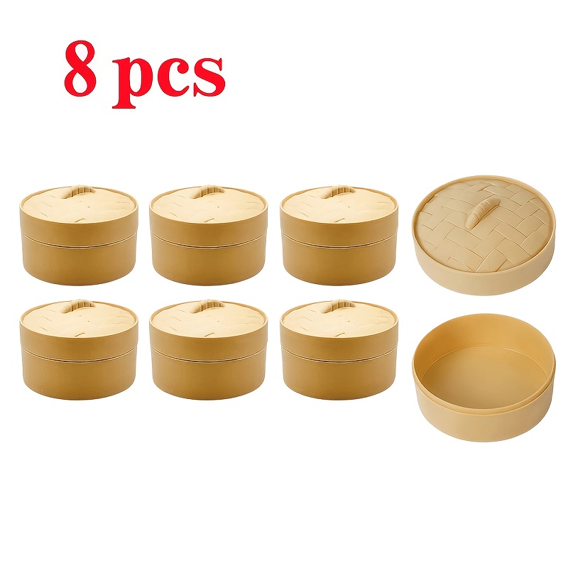 TEMU 8pcs Steamer-style Storage Box, A Multi-piece Party Gift For Him/her, Perfect For Storing Small Items Such As Hair Accessories, Jewelry, Paper