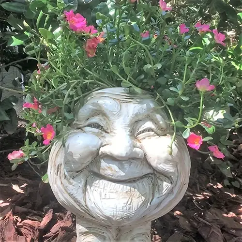 rustic resin mugglys statue planter thanksgiving floor mounted figures people theme no electricity or battery needed