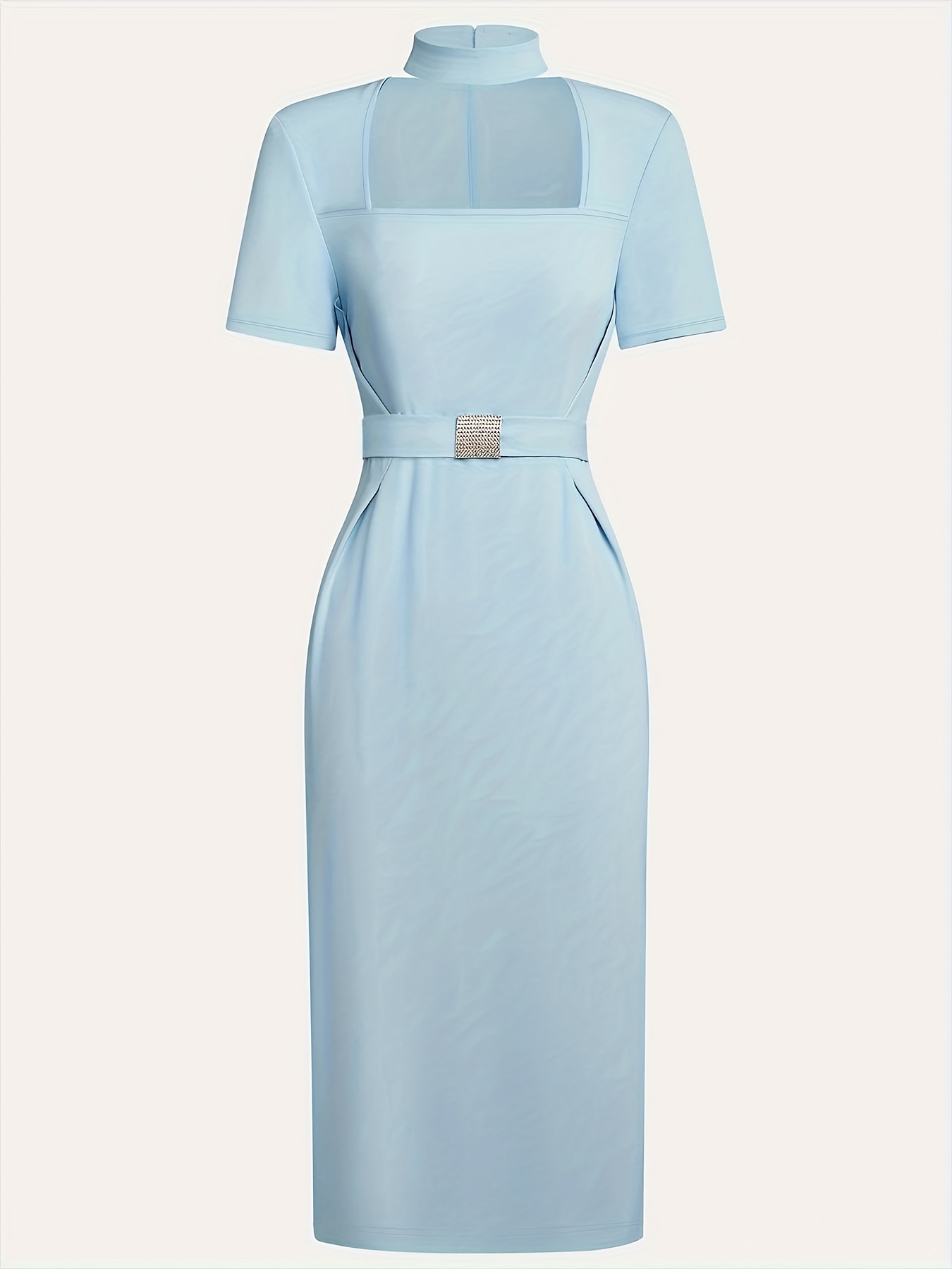 choker neck cutout square neck dress - Temu United Arab Emirates