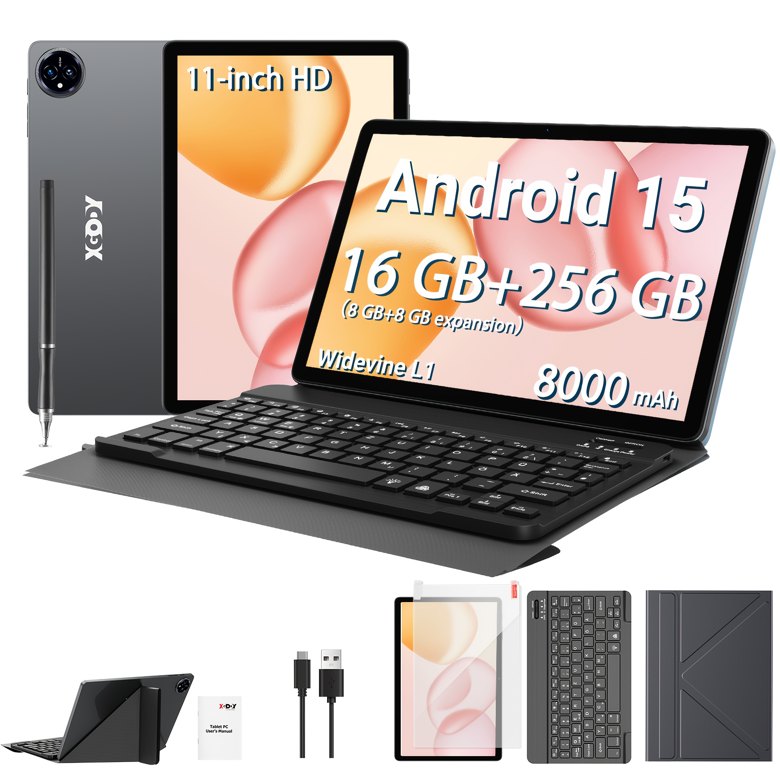 XGODY 2025 Android 15 Nieuwe 2-in-1 Tablet