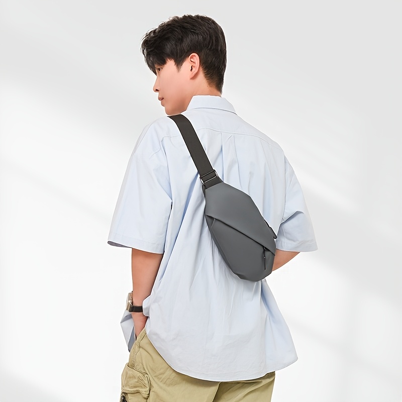 Men's Chest Bag, Minimalist Fashion Casual Solid Color Waist Pack, Women's Casual Sports Crossbody Bag, Lightweight Travel High Quality Fabric, Adjustable Strap Multi-Pocket Outdoor Sling Bag