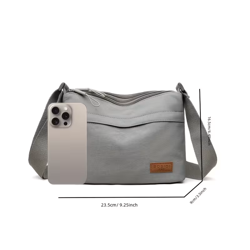 womens large capacity crossbody bag with multi layer zipper closure and adjustable shoulder strap versatile as an adjustable single shoulder bag casual handbag for or office commuter bag for work shopping parties and multi scene use Product details 3