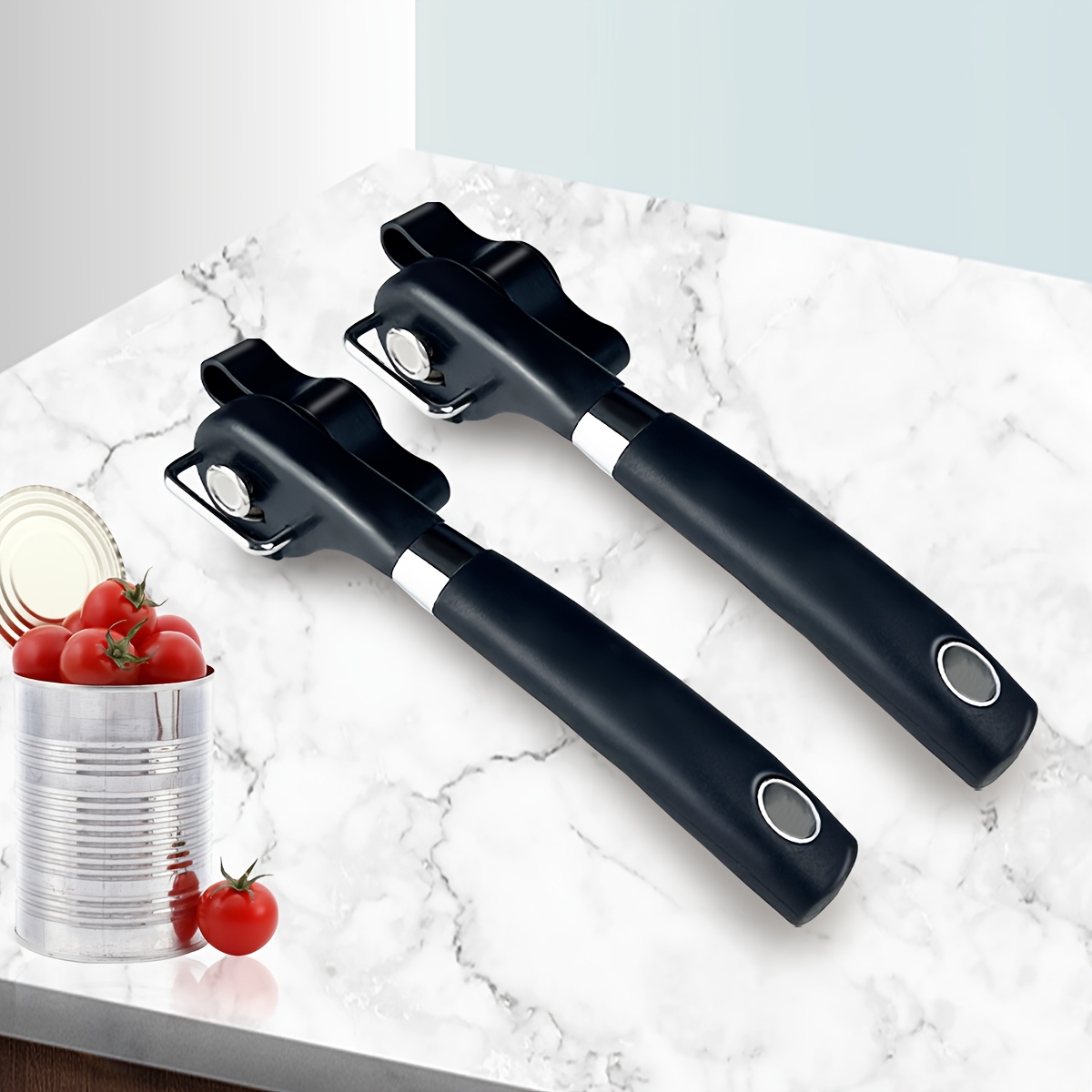 1/2pcs Can Opener Can Opener - Handheld Easy Turn Knob Manual Safety Cutting Can Opener Ergonomic Food Grade Stainless Steel Cutting Tool For Kitchen And Restaurant