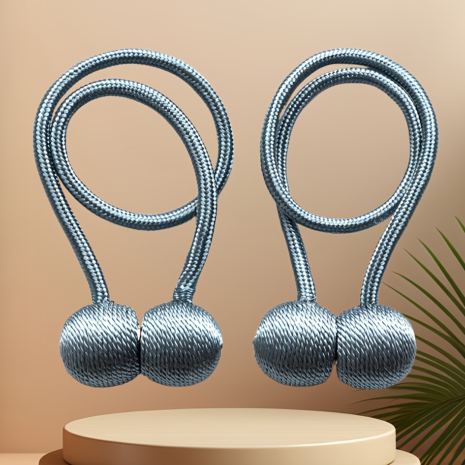 2pcs Decorative Magnetic Straps, Headphone-Style Magnetic Straps, Curtain Straps, Curtain Tying Straps, Bathroom Curtain Straps, Multi-Purpose Straps, 2-Pack