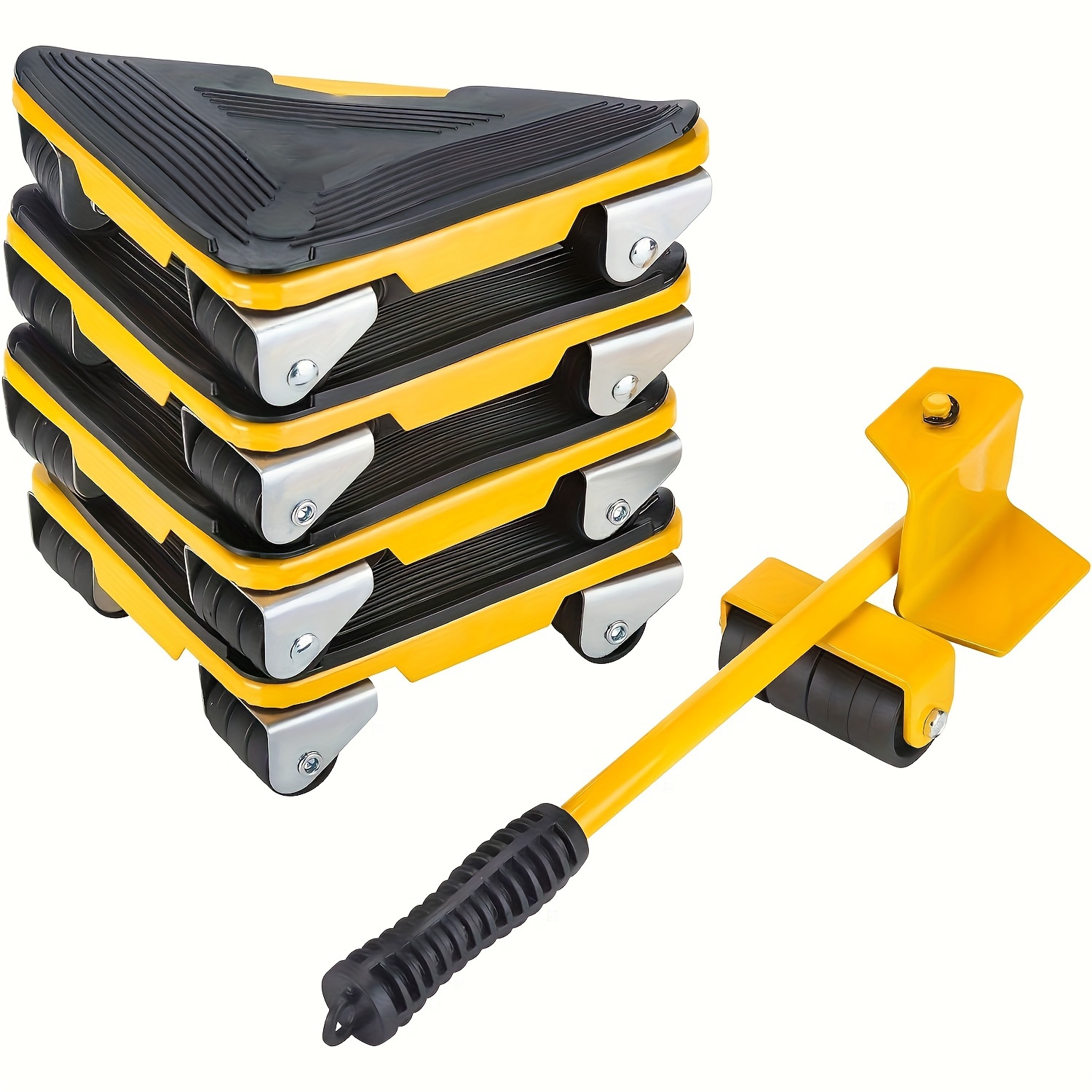 

Heavy-duty Furniture Mover Set With 4 Casters - Metal Office, Home, And Garage Lifter With Polished , Swivel Casters For