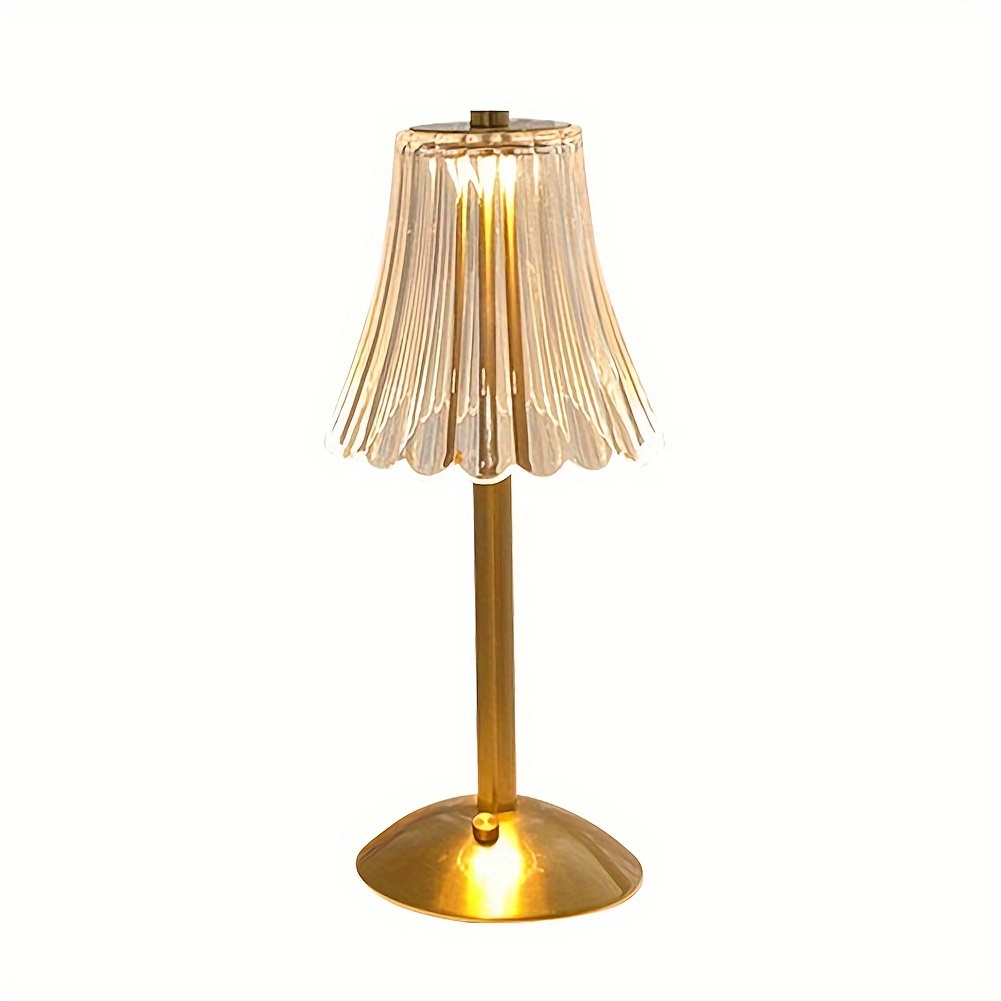 TEMU Portable Crystal Table Lamp, Acrylic Cordless Table Lamp With , 3-color Rechargeable Table Lamp, Bedroom Night Lights