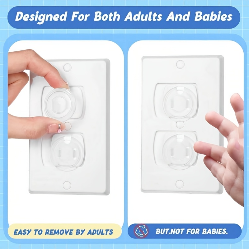 24pcs US Standard Outlet Covers, Transparent Anti-Electric Shock Design, Easy to Install, Safe and Reliable Plastic Outlet Covers, Suitable for 24 Power Outlets