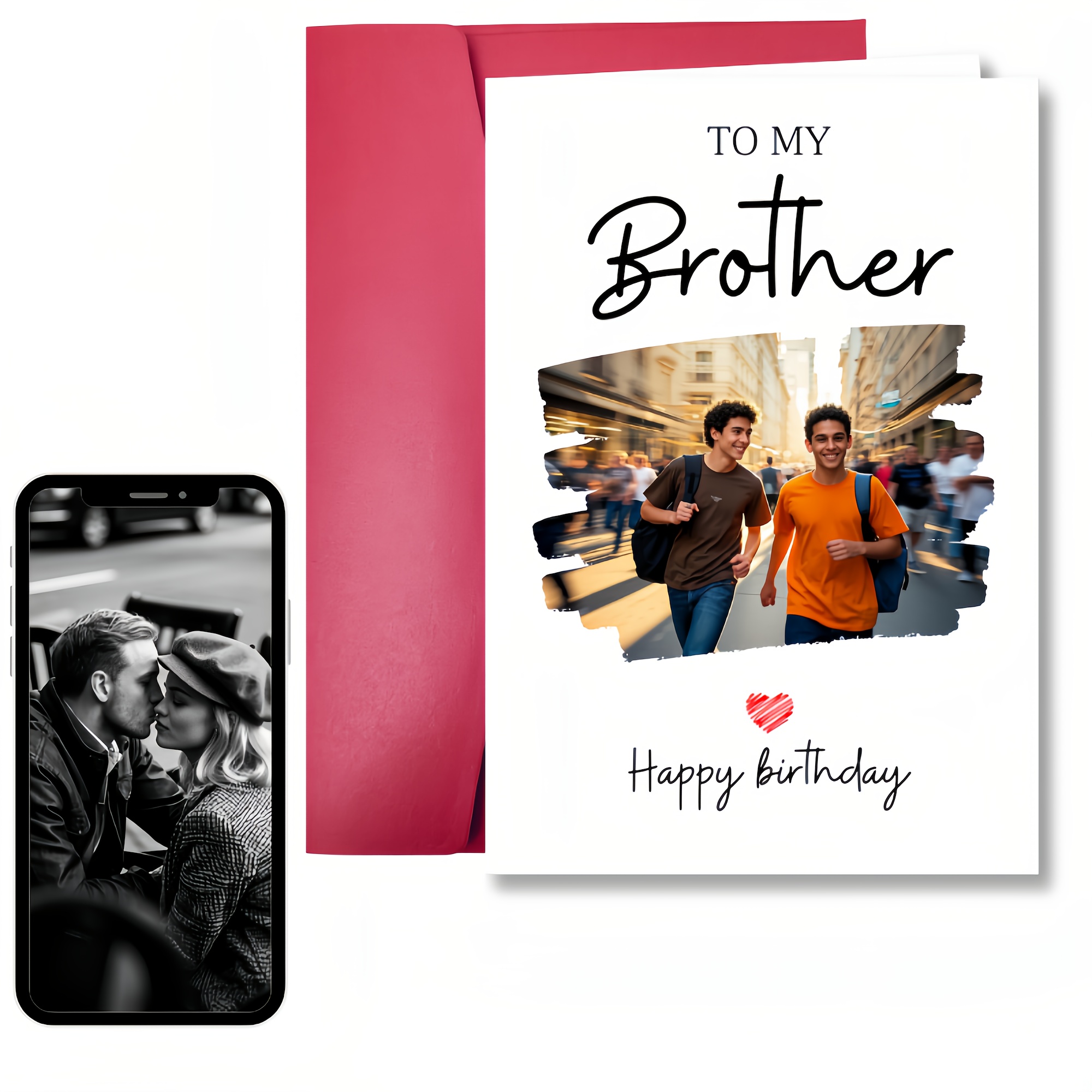 

1pc Personalization Greeting Cards | Unique Birthday Cards - Birthday Cards For Brothers - Birthday Decoration, Unique Gift