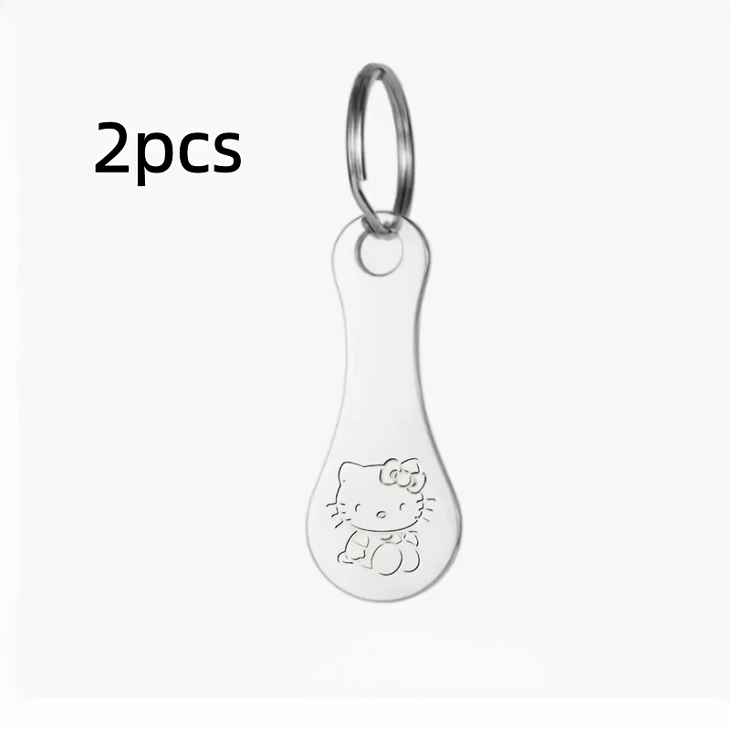 Image of 2pcs Hello Kitty Anti-loss Shopping Cart Token, Exquisite Backpack Charm, Novelty Keychain