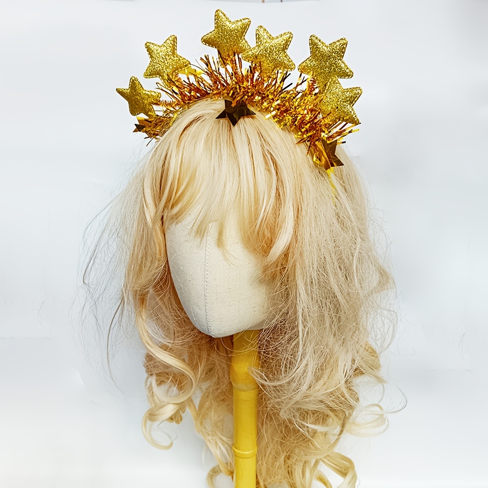 TEMU 2026 New Style 1pc Glittering Starry Headband Decorated With Shiny Fabric, Comfortable For Christmas, New Year, Valentine's Day Celebrations,
