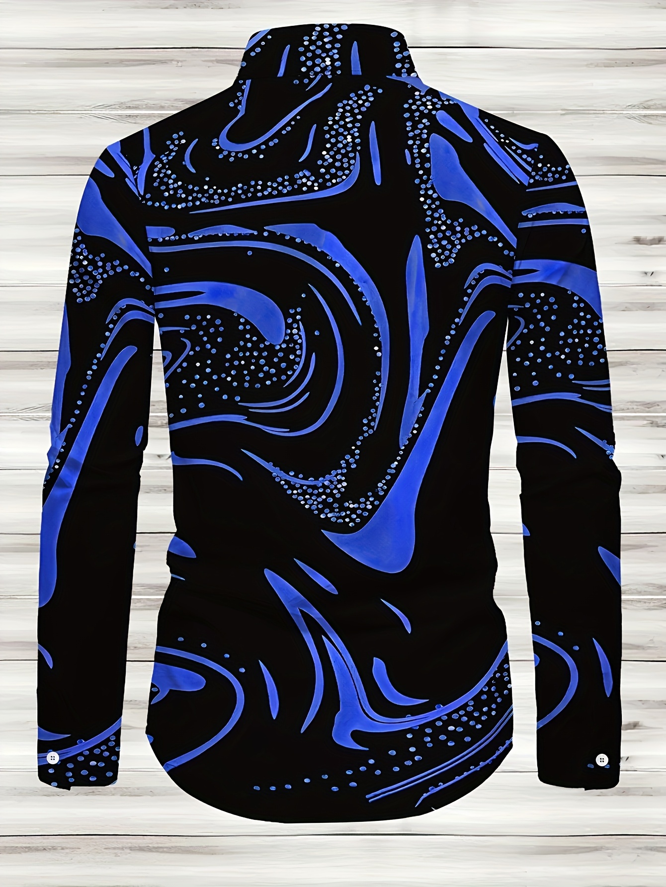 Men'S Casual Long Sleeve Shirt Polyester Lapel Collar Slight Stretch Loose Fit for Adult, Fall/Winter