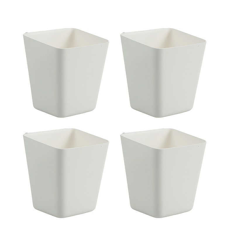 4pcs Plastic Storage Boxes, Hanging Storage Containers, Options, Suitable For Office Organization, Desktop Tidy, Home Clutter Storage For, Wall Hanging, And Use With Small Carts