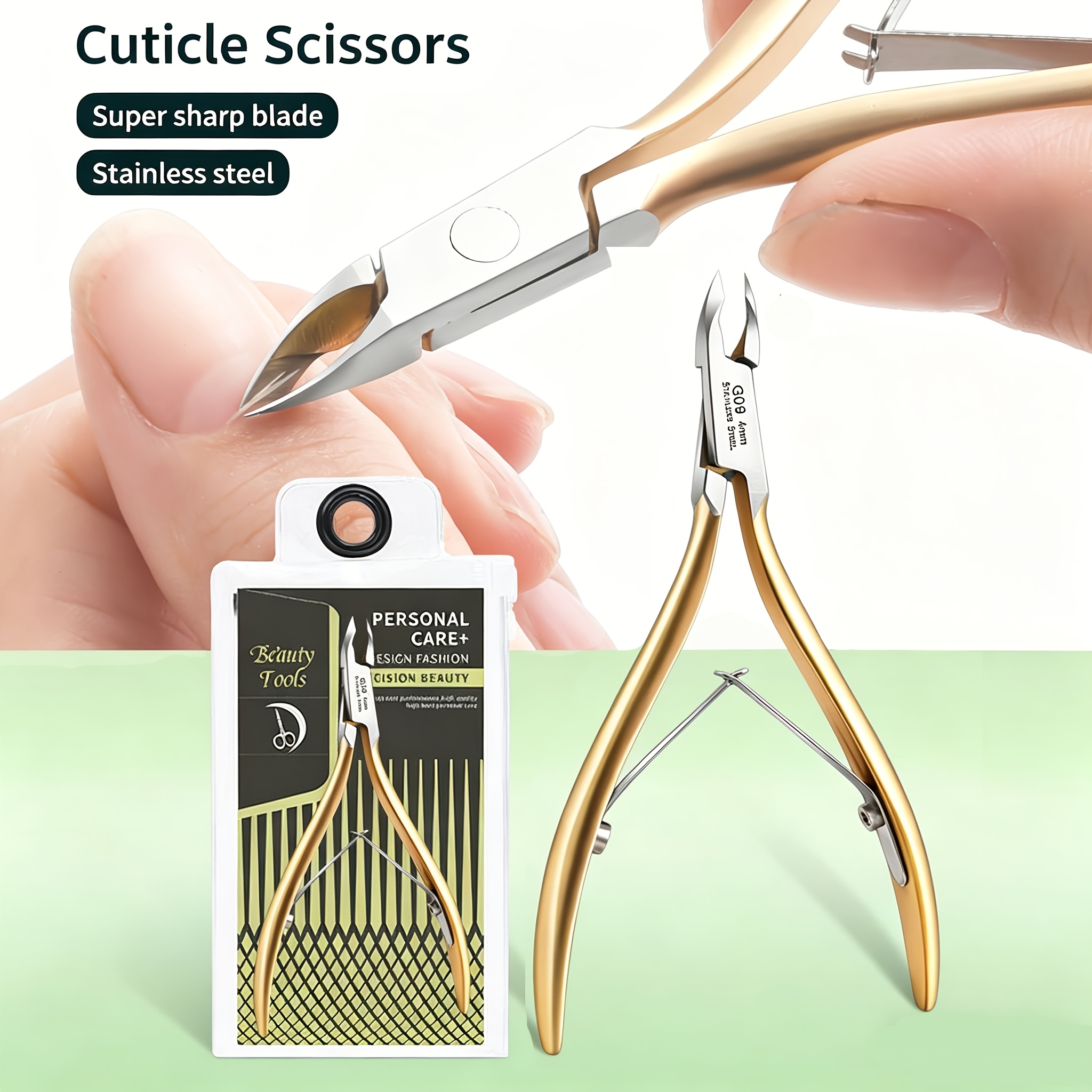 Professional Cuticle Trimmer for Nail Cuticle Cutter Stainless Steel Cuticle Nippers with Sharp Blades Clippers Manicure Tools Double Spring for Nail Care Pedicure for Nail Tool