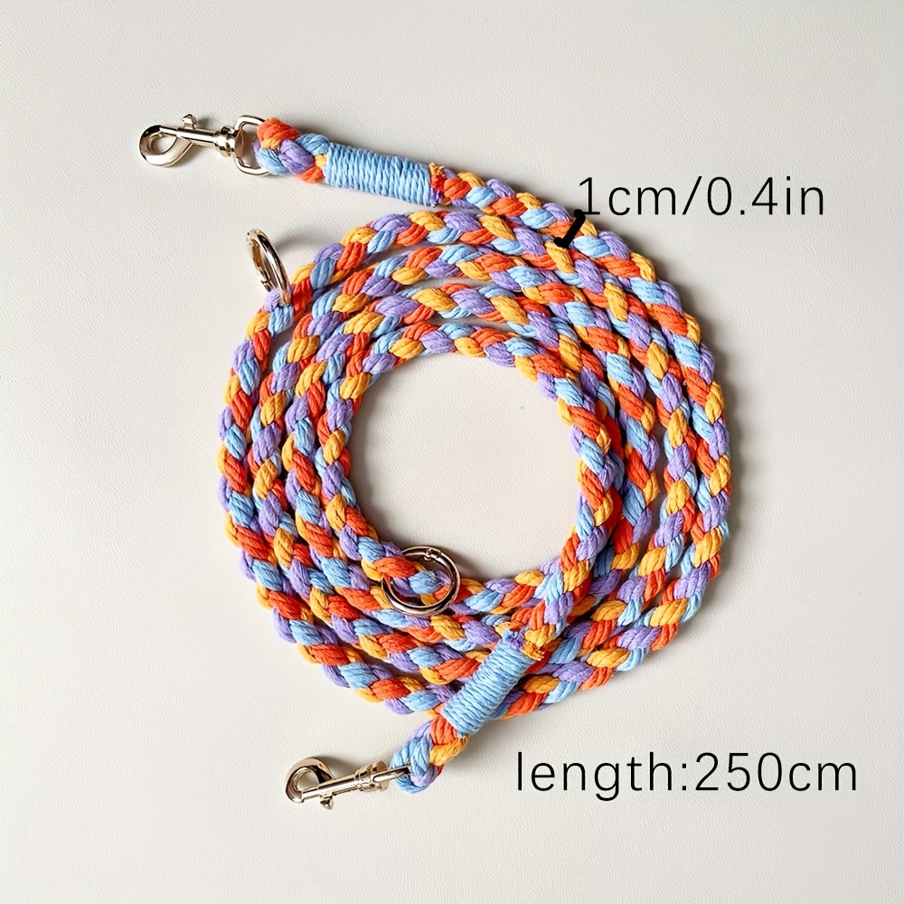 1pc Hand Woven Dog Leash 210cm/250cm Dog Pet Towing Rope Guard Rope Pet Walking Training Leash