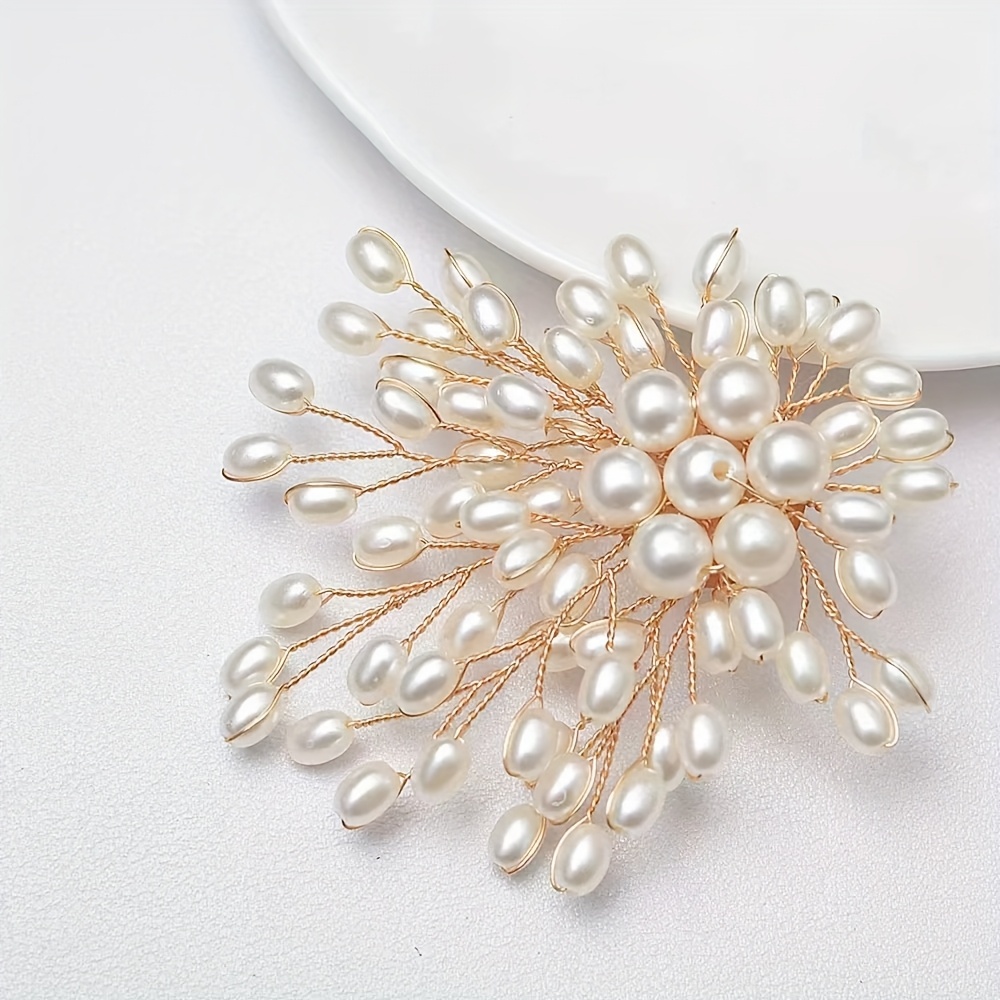 1pc Luxury High-end Elegant Firework Bead Brooch, Suit Pin, Overcoat Accessory, Boutonniere