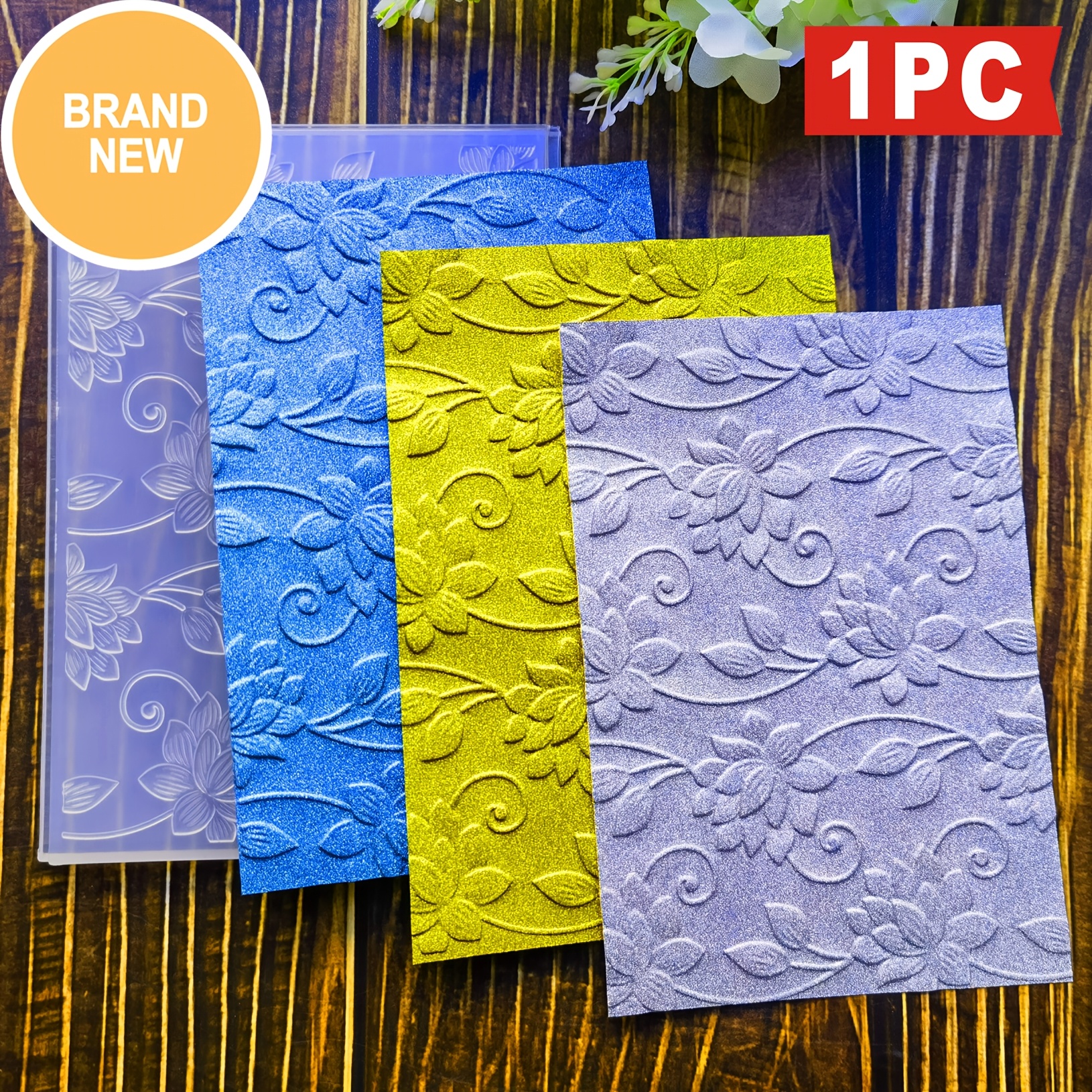 

1pc 3d Floral Embossing Folder, Transparent Plastic Craft Folder For Diy Scrapbooking, Card Making, Paper Crafting - New 2024 Release