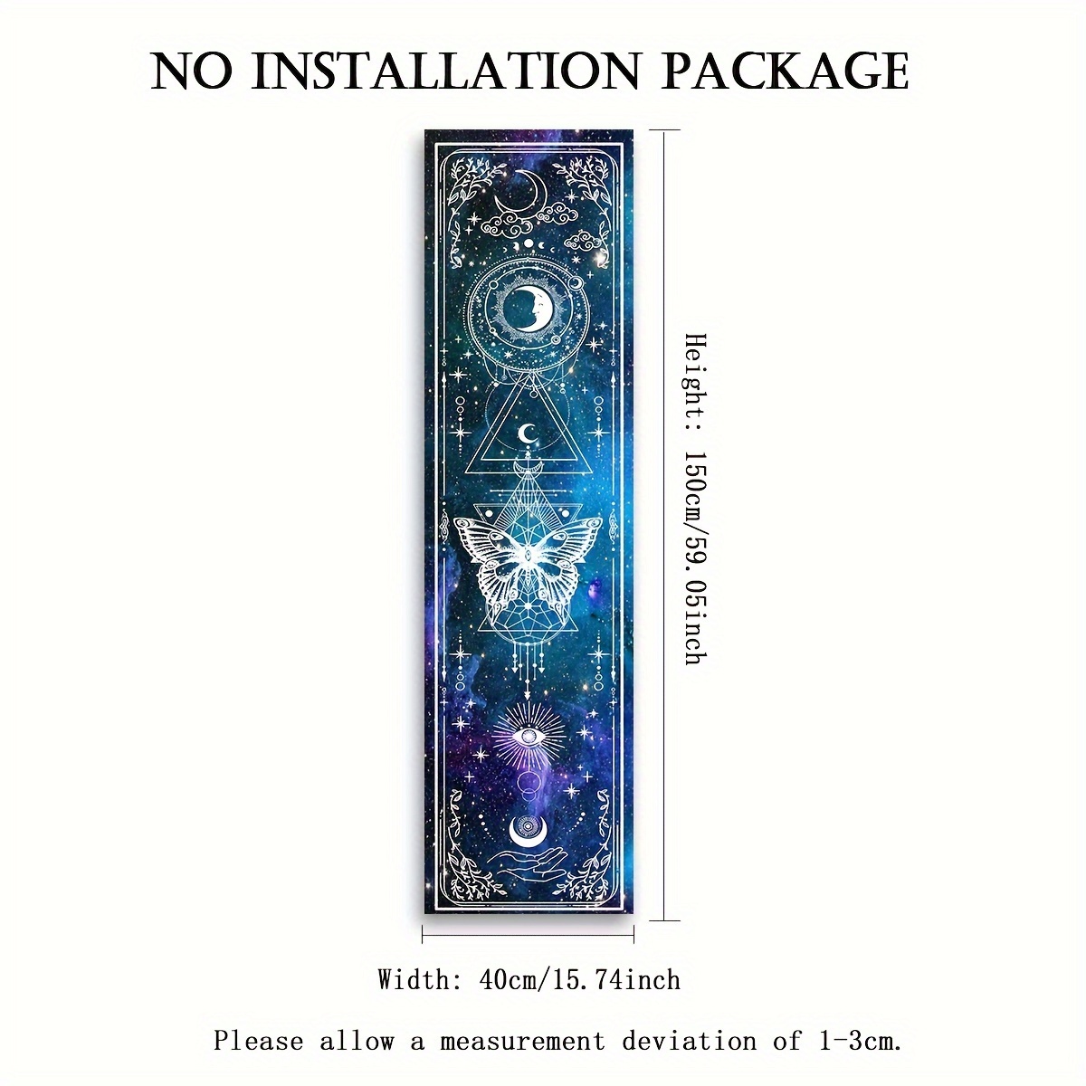 Blue And Purple Butterfly Tapestry With Sun And Moon Wall Hanging_voghion.com