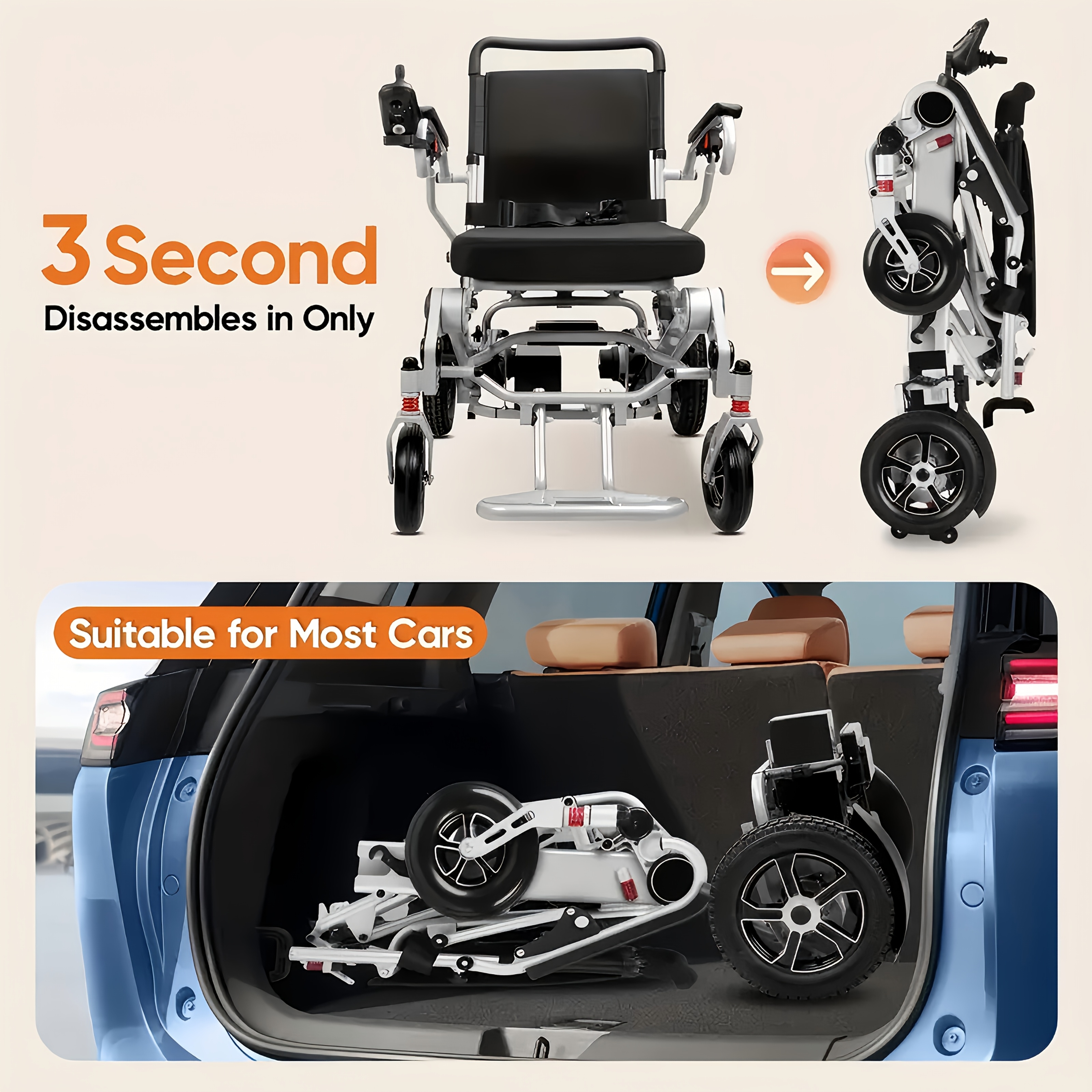 electric wheelchair mobility scooter for seniors 300 500w high power 13     lightweight and foldable 350 lbs weight capacity Product details 15