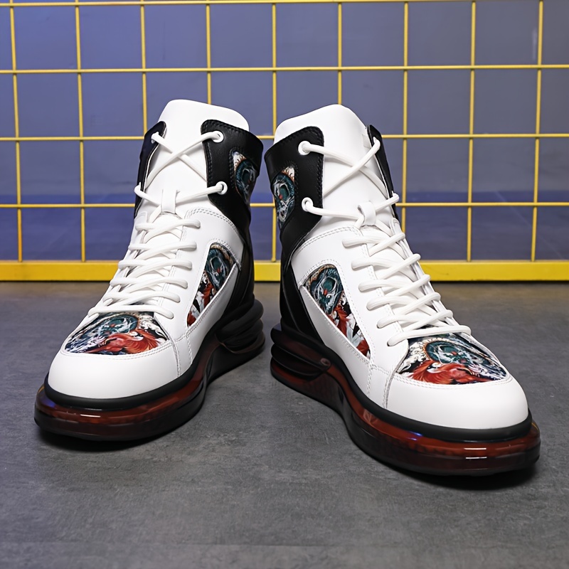 [Chunky Platform Boots] Men's Chunky Platform Boots - Genuine Leather Upper & Sole, Thick Non-Slip Round Toe, All-Season Lace-Up s for Wedding/Party/Casual Wear - Heavy-Duty Cushioned Insole (Split Leather) - All-Terrain Versatile