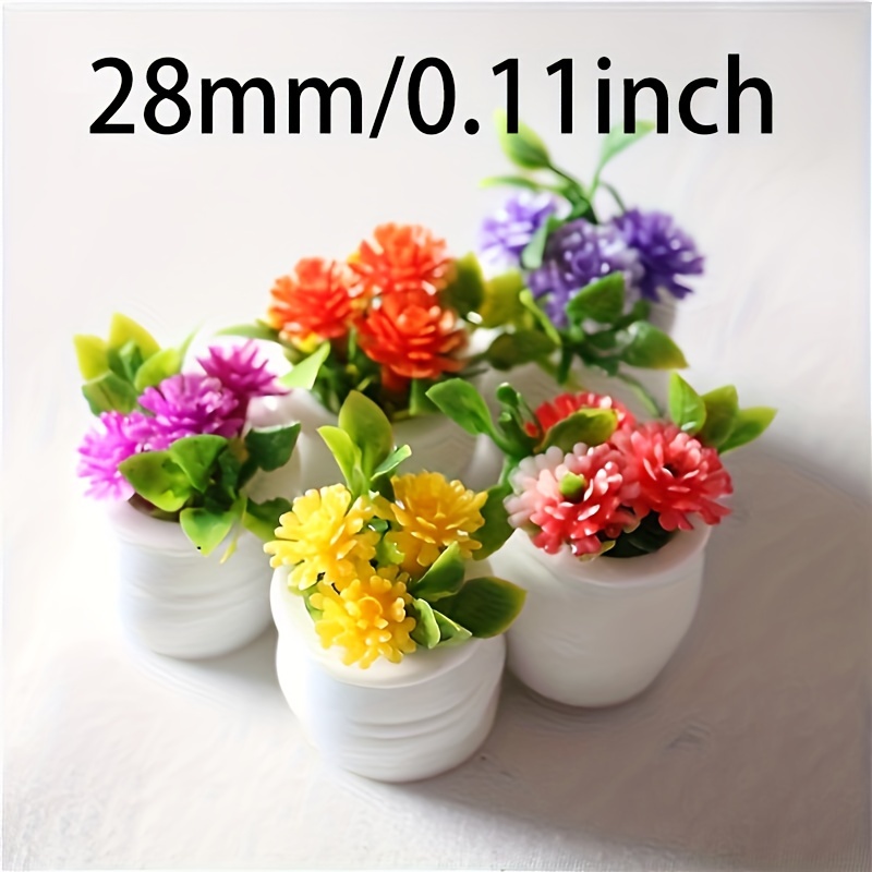 

5 pièces/ensemble, (0.11*0.8 pouce/2.8*2 cm) Illuminez de poupée avec des plantes miniatures en pot colorées ! Cadeau d'Halloween et de Noël