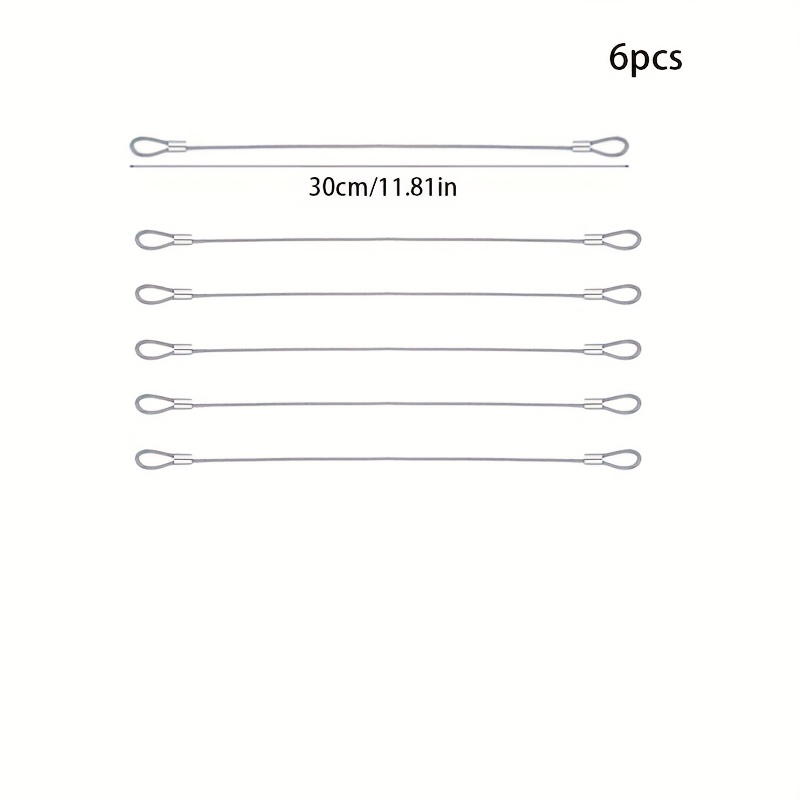 6pcs Cable With Loops, Stainless Security Cable Wire Cable Chain Security Chains For Outdoor Gate Luggage Lock, 2mm Thickness