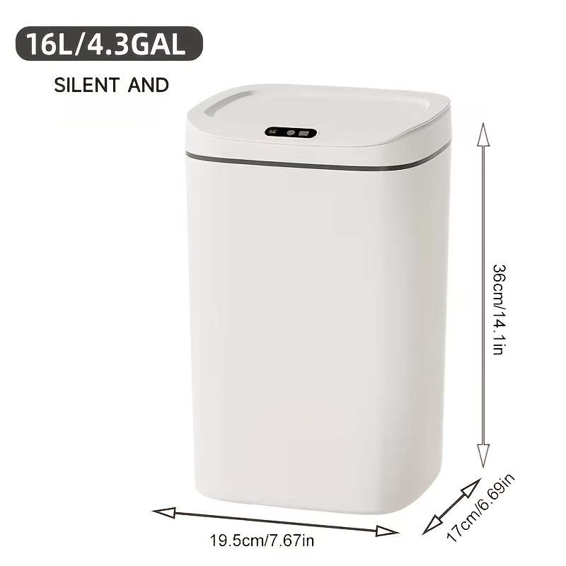 TEMU Inductive Smart Trash Can, With A Sealed Lid And Odor-proof Technology, Supports Touch Control Switch, Suitable For Offices/bathrooms. The Trash