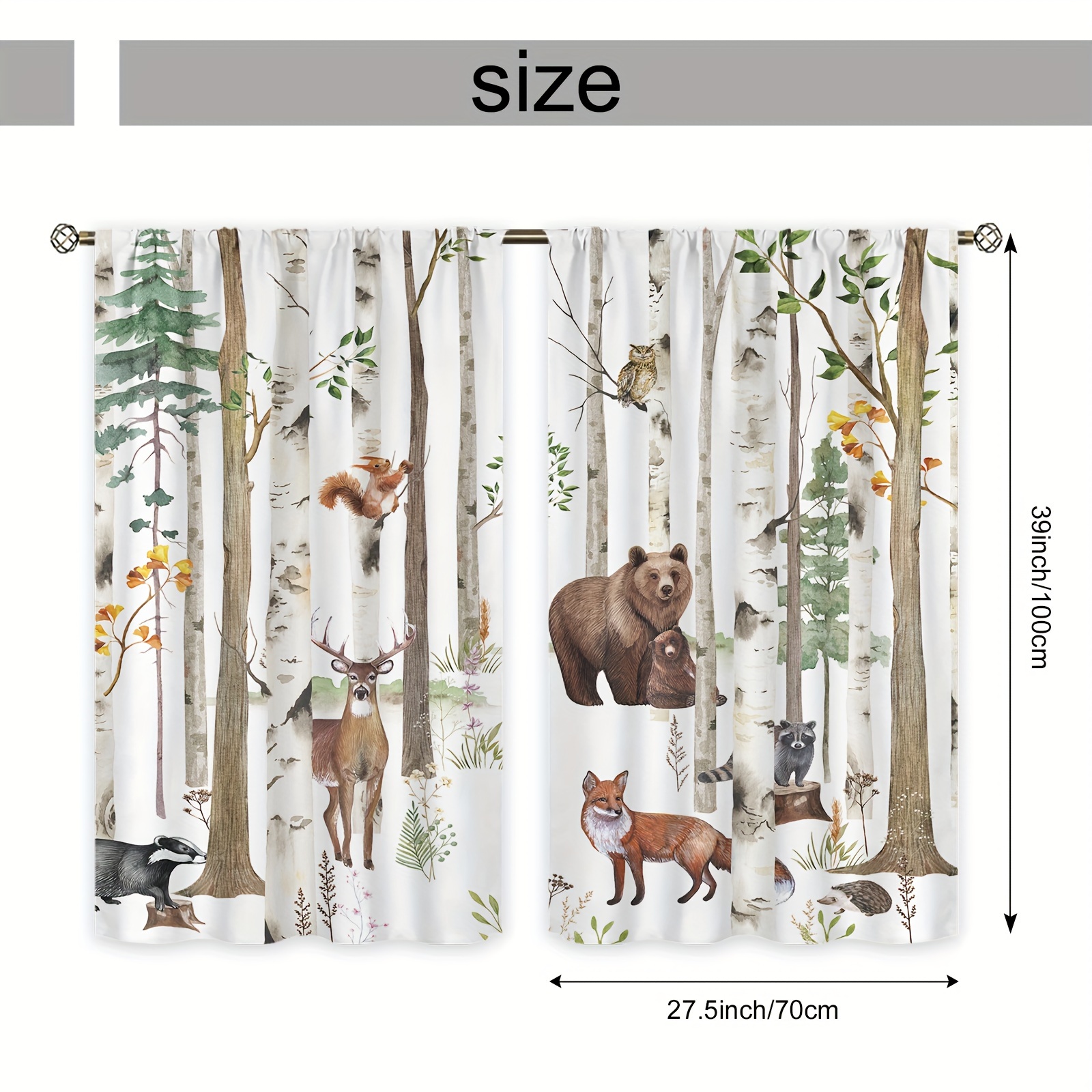 Nature Fox Wildlife Theme Fabric Fox Shower Curtain Sets