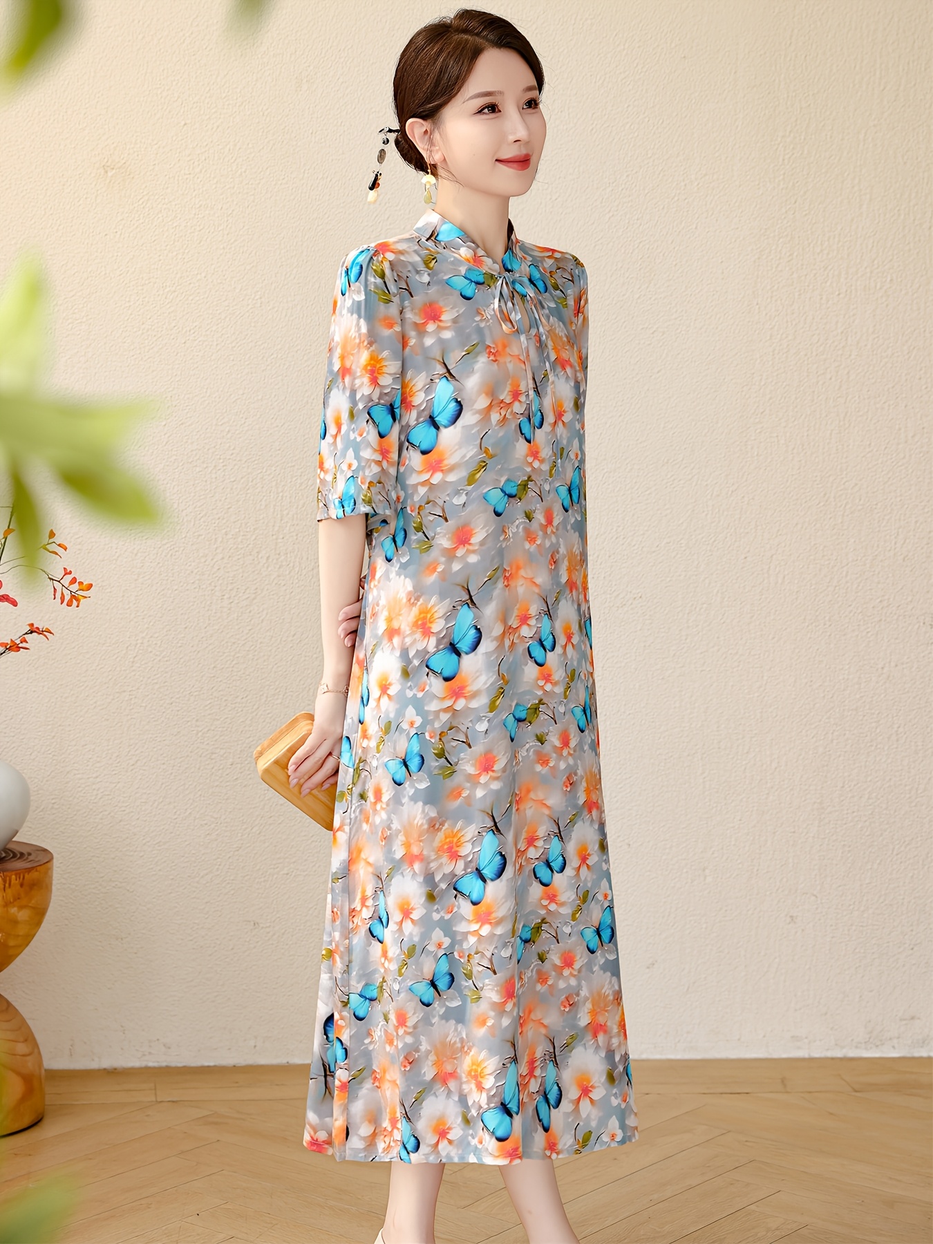 empire waist a line dress Sky Blue Floral Embroidered Empire Waist A-Line Dress  Maxim Creation