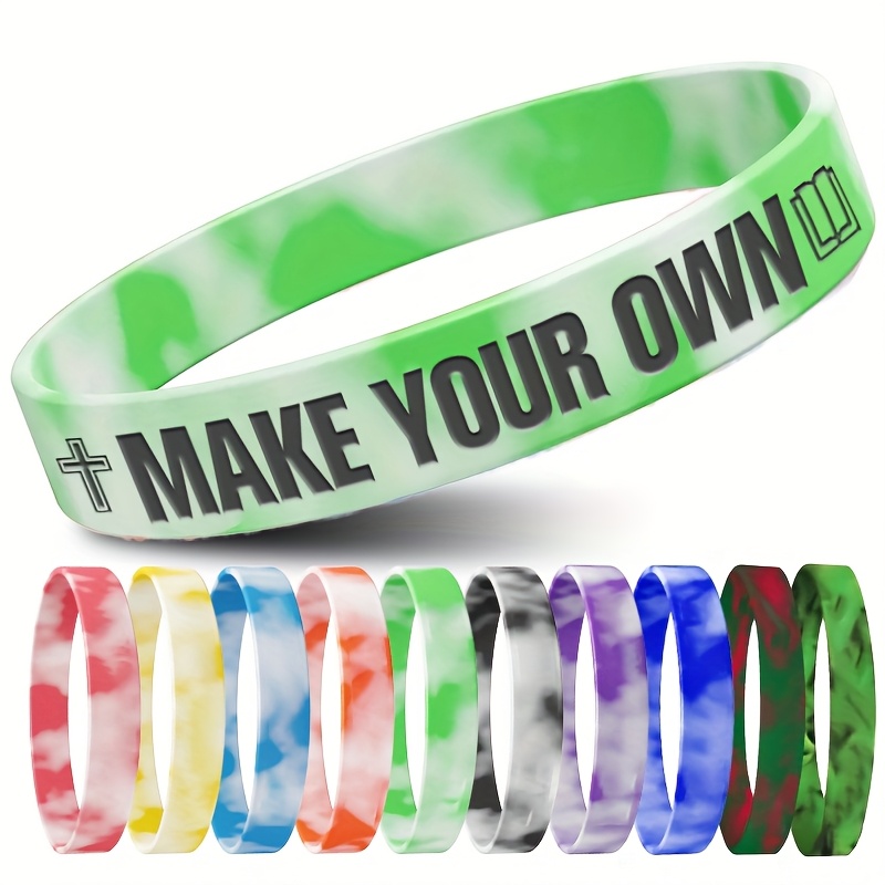 116pcs Custom Silicone Wristbands with Religious Patterns