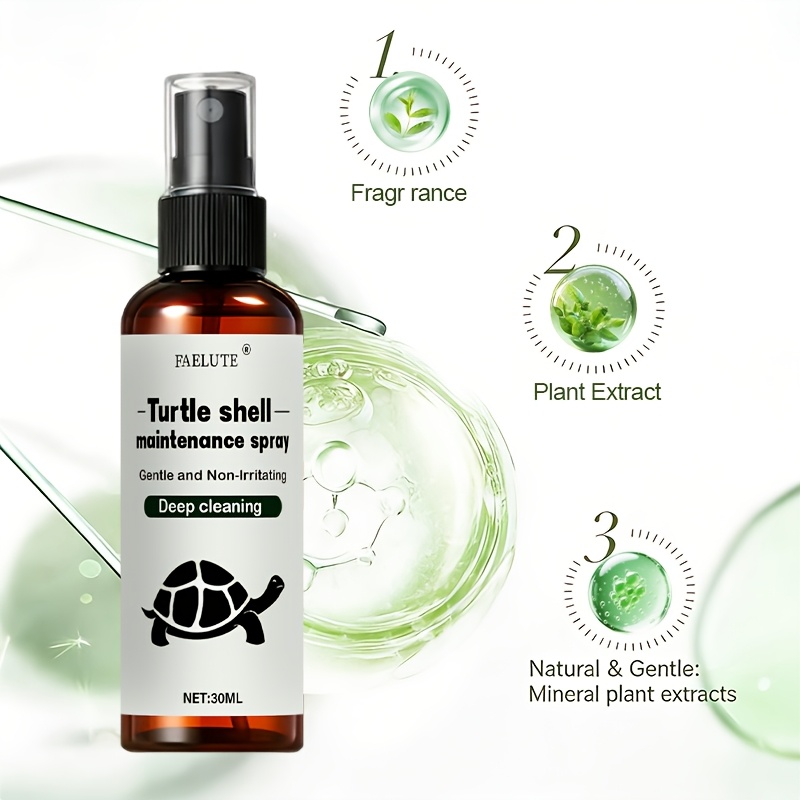 FAELUTE Tortoise Shell Care Spray, Nutrient-Rich Shell Polishing & Protection Spray for Reptiles, Prevents Cracking & Discoloration, Hydrates & Restores Shine, Safe for All Turtle & Tortoise Species, Easy-to-Use Quick-Dry Formula