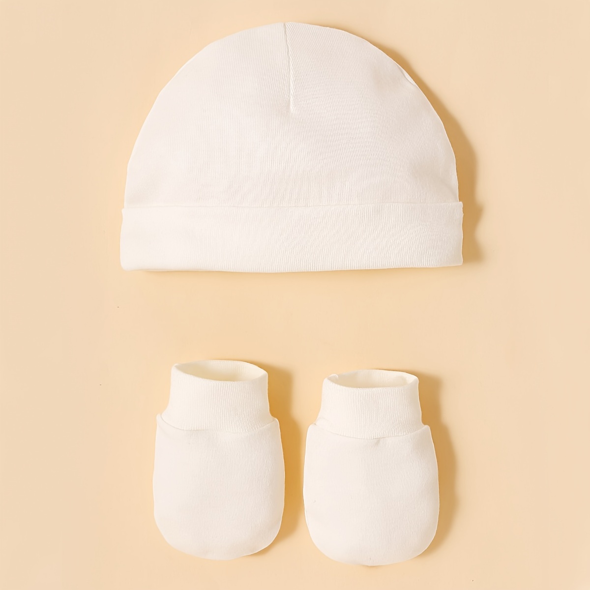 2pcs Newborn Baptism Gift Hat And Mittens