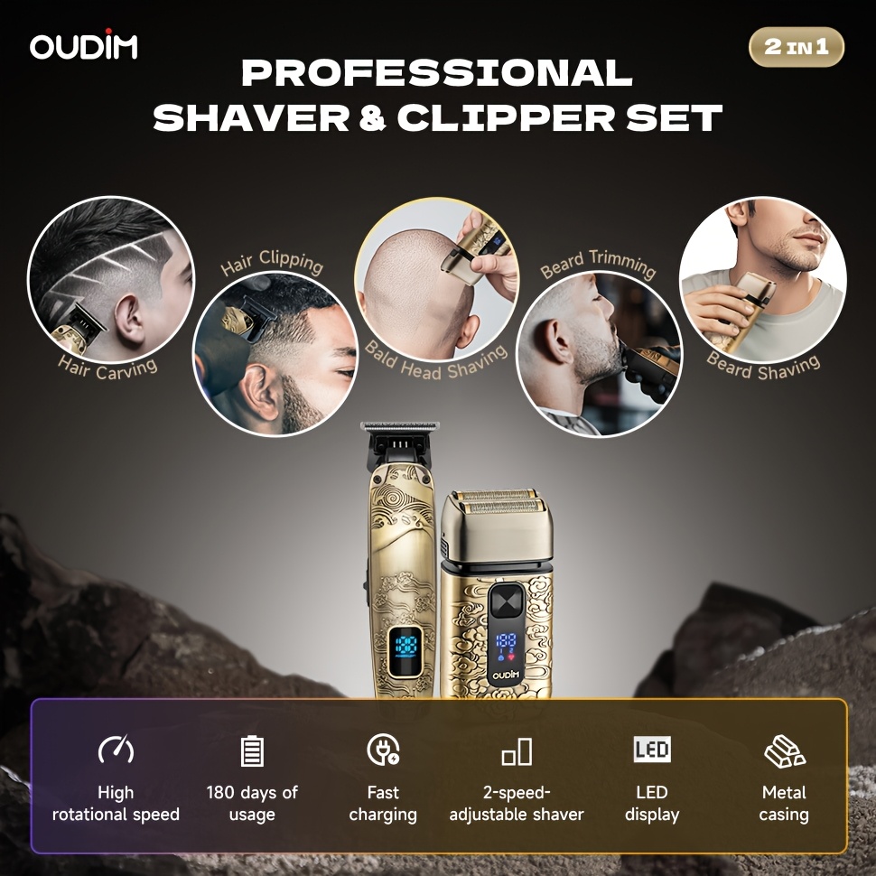 TEMU Electric Razor For Men Foil Shavers For Men, Hair Beard Trimmer For Men Grooming Shaving Kit Face Mustache, Cordless Head Shavers For Bald Men