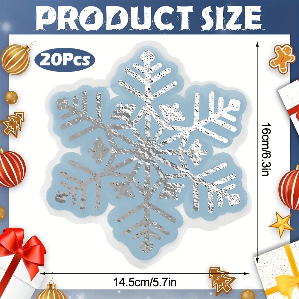 Image of 20pcs/40pcs/60pcs Snowflake Napkins Silvery Blue Christmas Paper 2 Ply Disposable Beverage Napkin For Winter Snow Theme Party Birthday Celebration Decoration, 5.5 X 5.5 Inch For Halloween、christmas