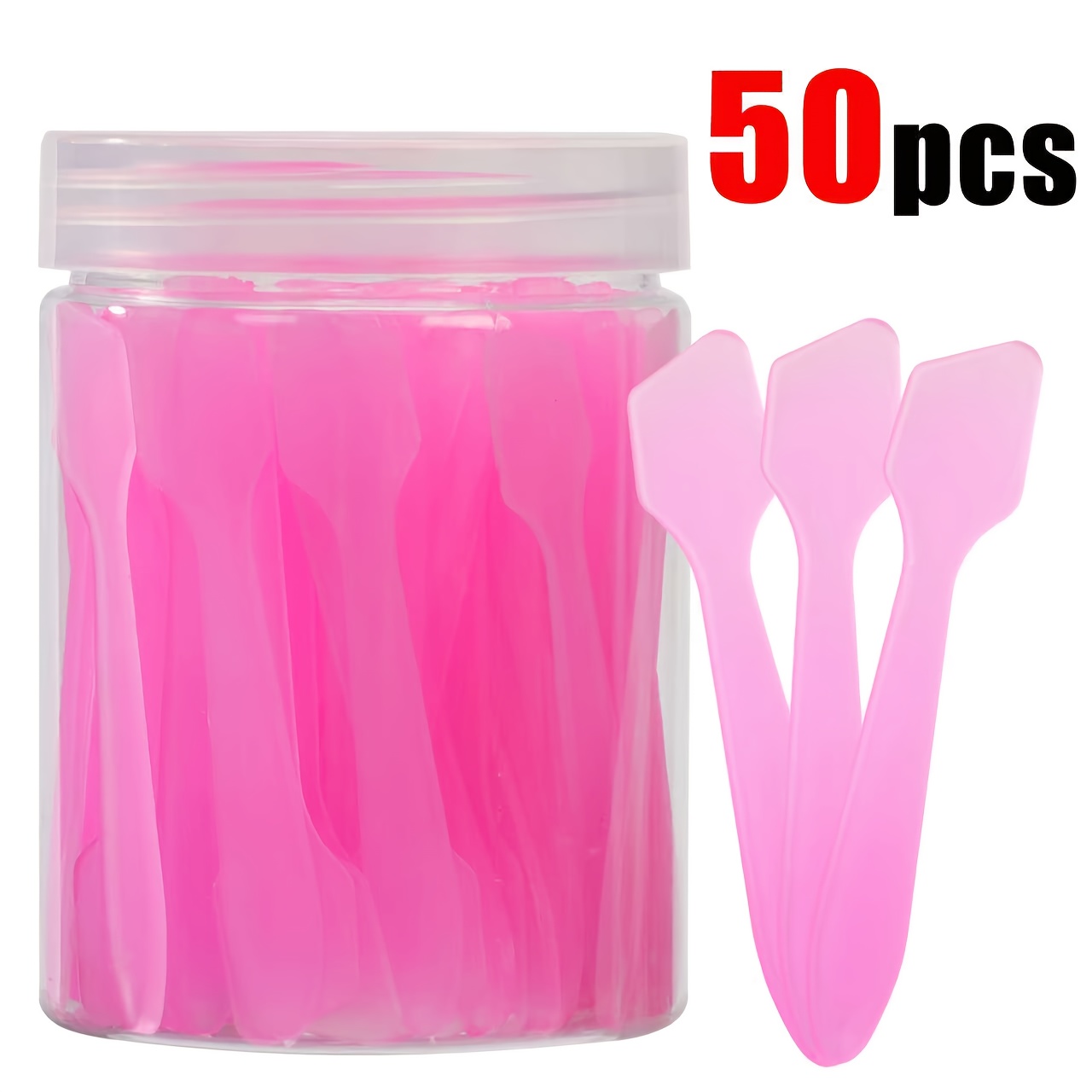 TEMU 50pcs/100pcs Makeup Spatula - For Cosmetics, Creams, Small Spoons - Makeup Spatula - Mini Applicator For Blending Creams, Skincare Products Or