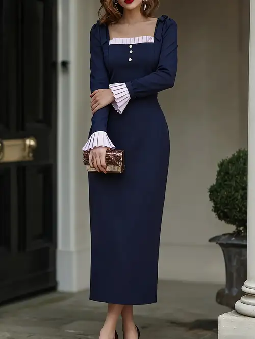 temu navy blue dress navy blue dress sold on Temu United States