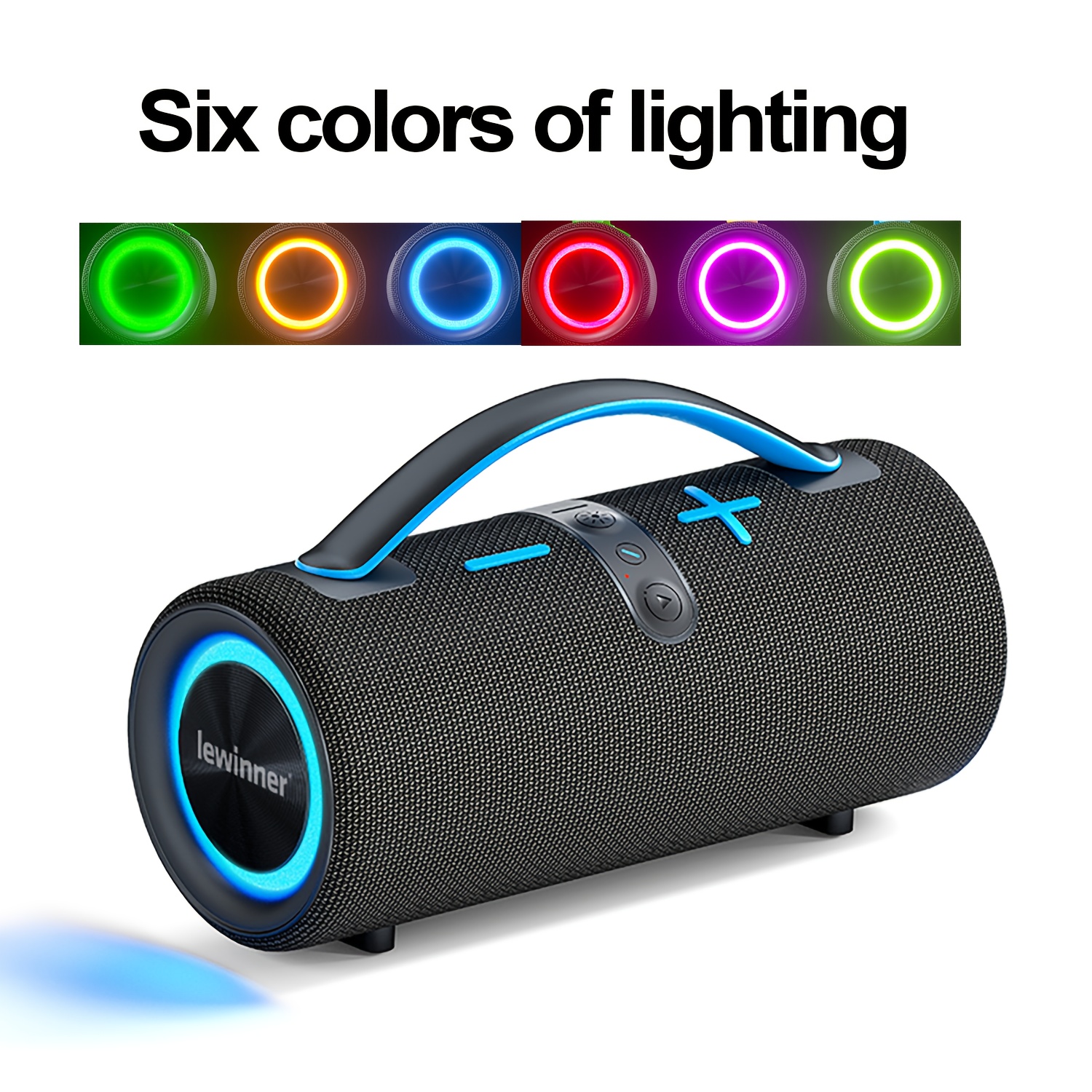 TEMU Lewiner Portable Wireless Speaker, Outdoor Wireless Speaker, 60w Loud Stereo, , Rgb Lights, Dual Pairing, Ultra Long Outdoor Version, Stunning