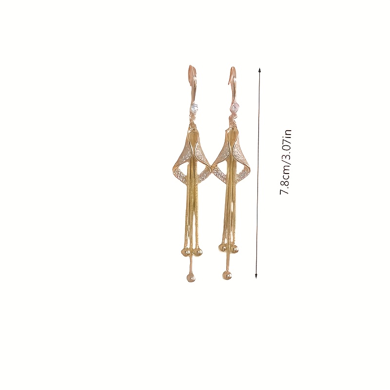 2pcs hypoallergenic nature geometric long tassel earrings simple personality womens new high end   earrings are ideal for valentines day gifts mothers day gifts   Product details 4