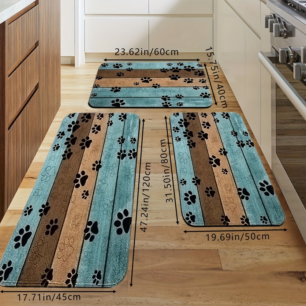 2pcs/3pcs, Animal Footprint Pattern Doormat Soft Pet Mat, Soft Absorbent Quick-drying Washable, Suitable For Doorway Bathroom Restaurant Living Room Office And Other Decorative Floor Mat Set