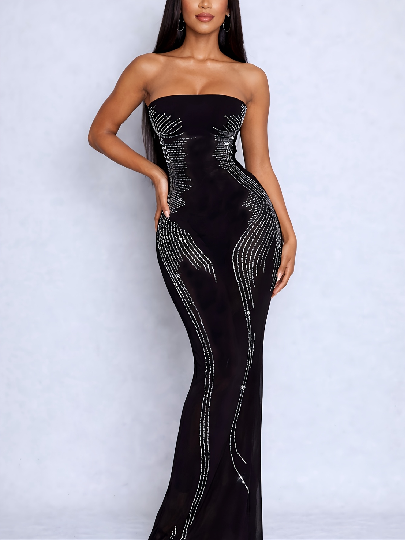 bohemian style dress Elastic Waist Hippie Gypsy Floral Prints Double Thigh Split Maxi – sunifty long sleeveless dress Black Sequin Maxi Dress Size:8/42 chic look
