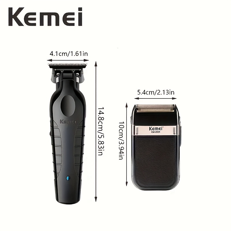 Image of Kemei 2in 1 Hair Clipper & Electric Shaver Set, Professional Cordless Hair Trimmer For Men Barber Hair Cutting Beard Shaving Kit Rechargeable Lubricant Not Included