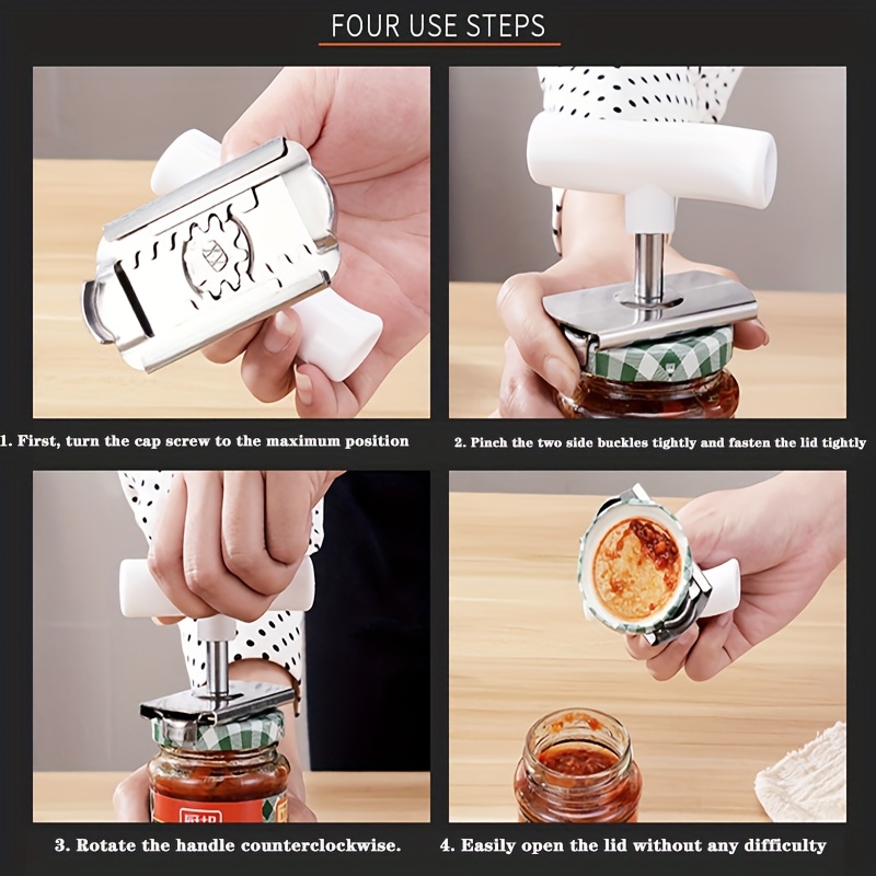 1pc Effortlessly Open Cans And Bottles With Stainless Steel Opener - Perfect For Restaurant And Hotel Kitchens.