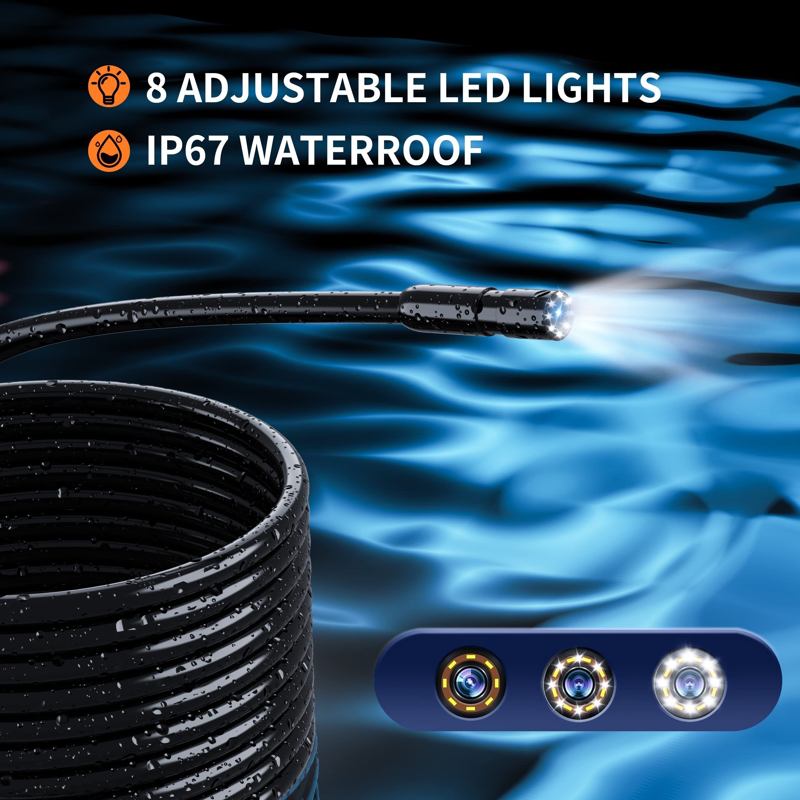 16.5ft Borescope Camera With Light, 4.3"/2.4" Endoscope Camera With Light, IP67 Waterproof Endoscope, 1080 HD Inspection Camera, Snake Camera, Endoscope Camera Gadgets For Men 11 16.5ft Borescope Camera With Light, 4.3"/2.4" Endoscope Camera With Light, IP67 Waterproof Endoscope, 1080 HD Inspection Camera, Snake Camera, Endoscope Camera Gadgets For Men - Image 11