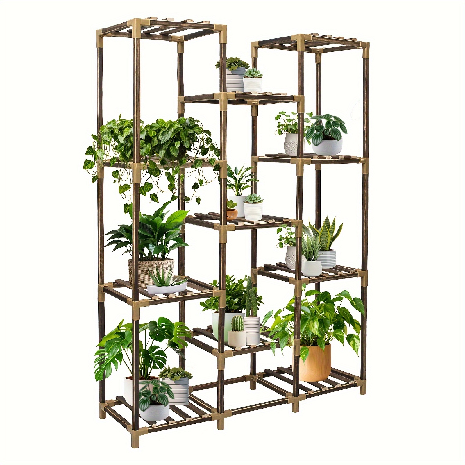 

Plant Stand Indoor, 3-tier Outdoor Wood Plant Stand For Multiple Plants, Accommodates 7 Potted Plants, Ideal For Gardens, Room Corners And Plant Gardening Gifts